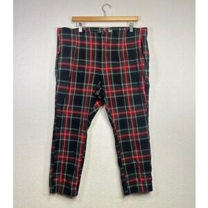 Old Navy Plaid Red Extra High Rise Polished Pixie Skinny Pants Women's Size 18